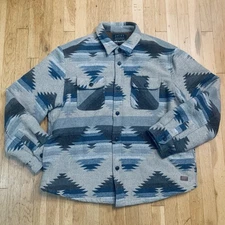 Jachs Wool Blend Shirt-Jac Jacket XXL Sherpa Lined Aztec Blanket Pendleton Grey