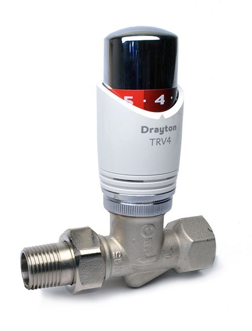 Drayton TRV4 1/2” Straight Valve Body & TRV Sensor Head - 07 05 156 - 0705156