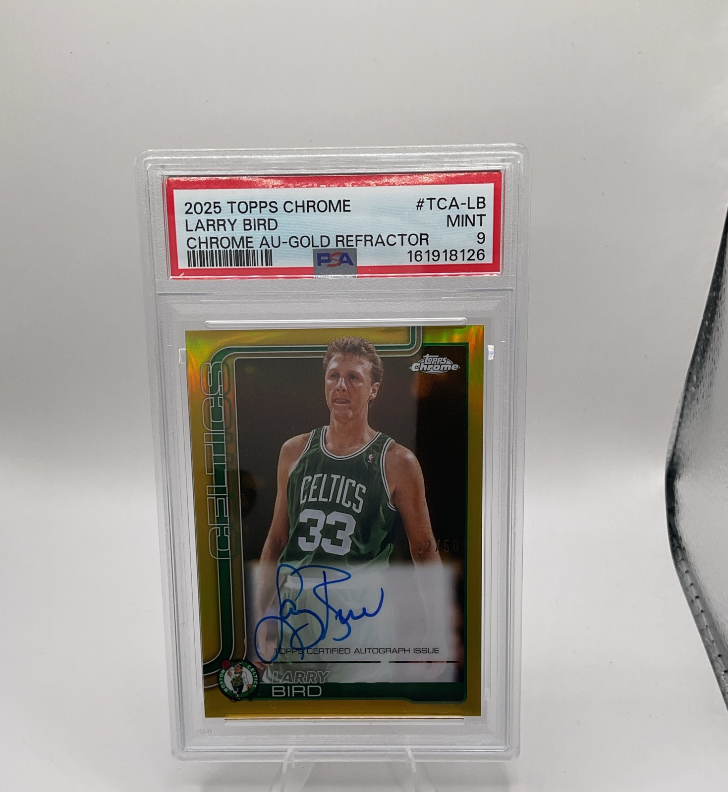 2025-26 Topps Chrome - Autographs Larry Bird #TCA-LB Gold Refractor /50 (AU)