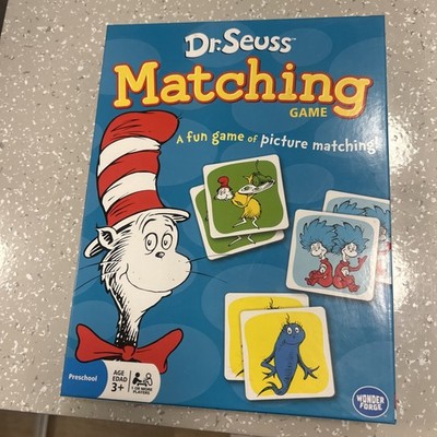 Dr Seuss Matching Game Cat in the Hat Learning Pictures Memory Preschool 