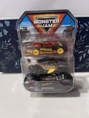 SERIES 2 MEGALODON RACE CAR  & SPIN MASTER MONSTER JAM TRUCK 2 PACK 2023