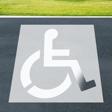 36" x Handicap Stencil, Reusable Silicone 36 Inches X 40 Inches, White
