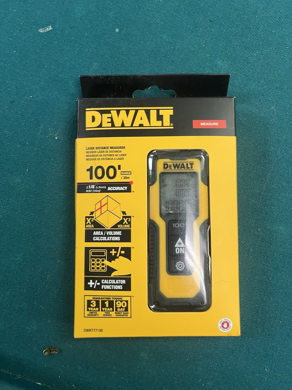 DeWalt Laser Distance Measurer 100ft Range Area/Volume Calculations NEW SHIP