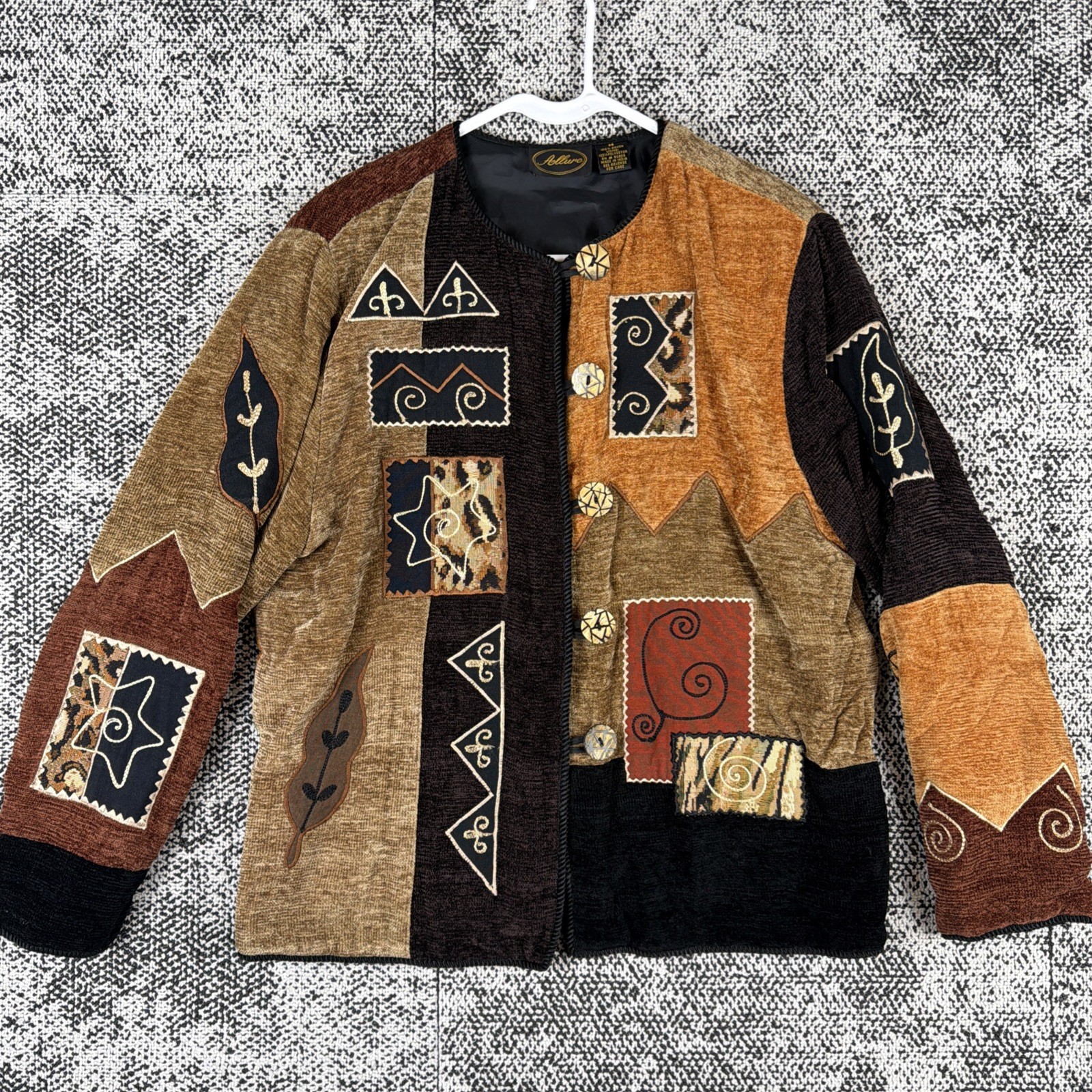 Allure Boho Patchwork Lined Jacket Womens Medium … - image 1