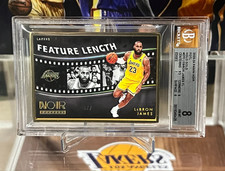 2023-24 Noir LeBron James 270 Feature Length Metal Frame FOTL Holo Gold /7 BGS 8
