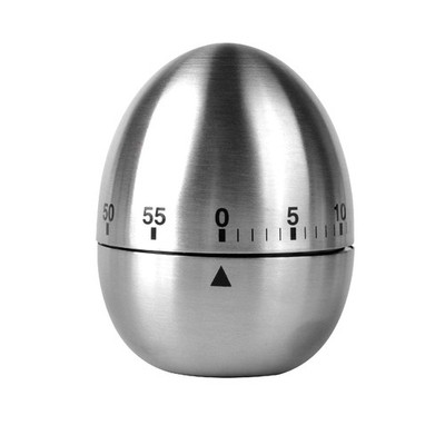 JR-WG015 Egg Kitchen Timer Stainless Steel Mechanical Rotating Alarm 60 Minut...