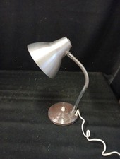 Ancienne Petite Lampe De Bureau Acier Brossé