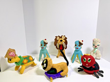 Vtg Lot of 7 Dakin Dream Pets '04 Reissue Velveteen Turtle Cat Ladybug Lion Lamb