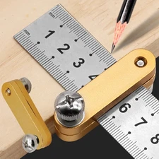 1pcs Steel Ruler Positioning Block Woodworking Marking Gauge Measuring Tool