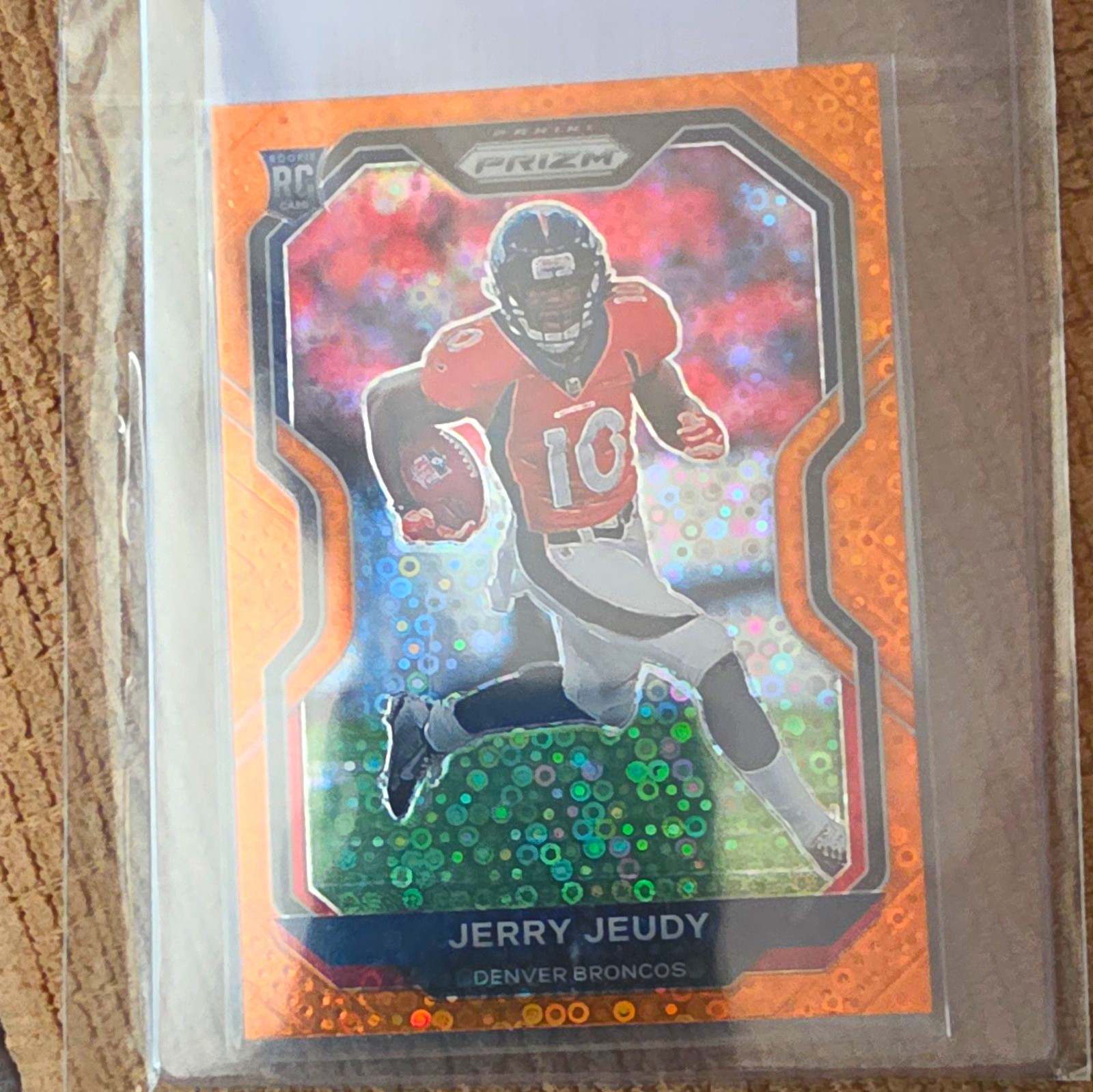 Panini Prizm 2020 Jerry Jeudy #314 Orange Disco Prizm Rookie Denver Broncos
