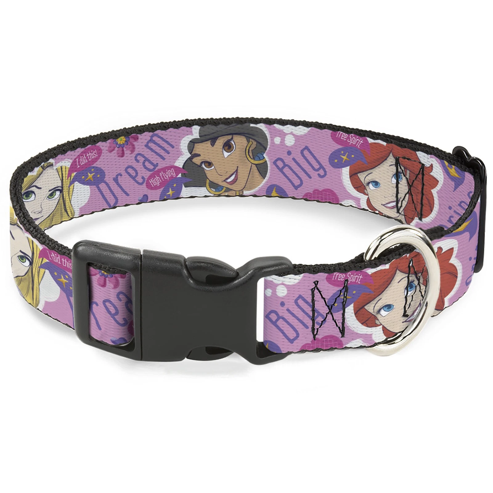 Plastic Clip Collar Disney DREAM BIG PRINCESS Faces Pinks/Purples Me (US IMPORT)