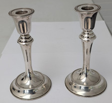Fine Pair Of Cast Solid Silver Candlesticks.