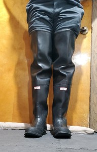 UK Century Gates Rubber Hip Boots Black 