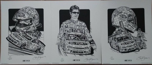 Sam Bass 1998 Jeff Gordon Quick Sketch Set Of 3 Numbered 131/250 - Picture 4 of 4