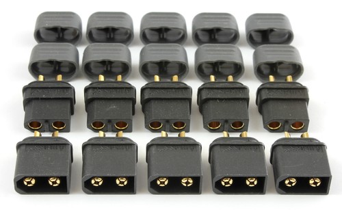 5 Pairs *GENUINE AMASS BLACK XT60 & CAPS* Male Female Connectors/Plugs XT60H RC - Picture 2 of 5