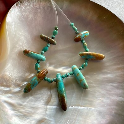Kingman Mine (Arizona) Turquoise Small Nugget Beads w/Larger Ovals, 26.5 carats