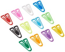 500 Assorted Color Plastic Paper Clips Medium...