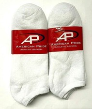 6 /12 Men's Solid White Cushioned Low Cut Sport Sock Size 9-11, USA.