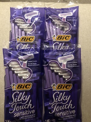 4-Packs Bic Silky Touch Sensitive Razors With Moisture Strip - 60 Razors Total