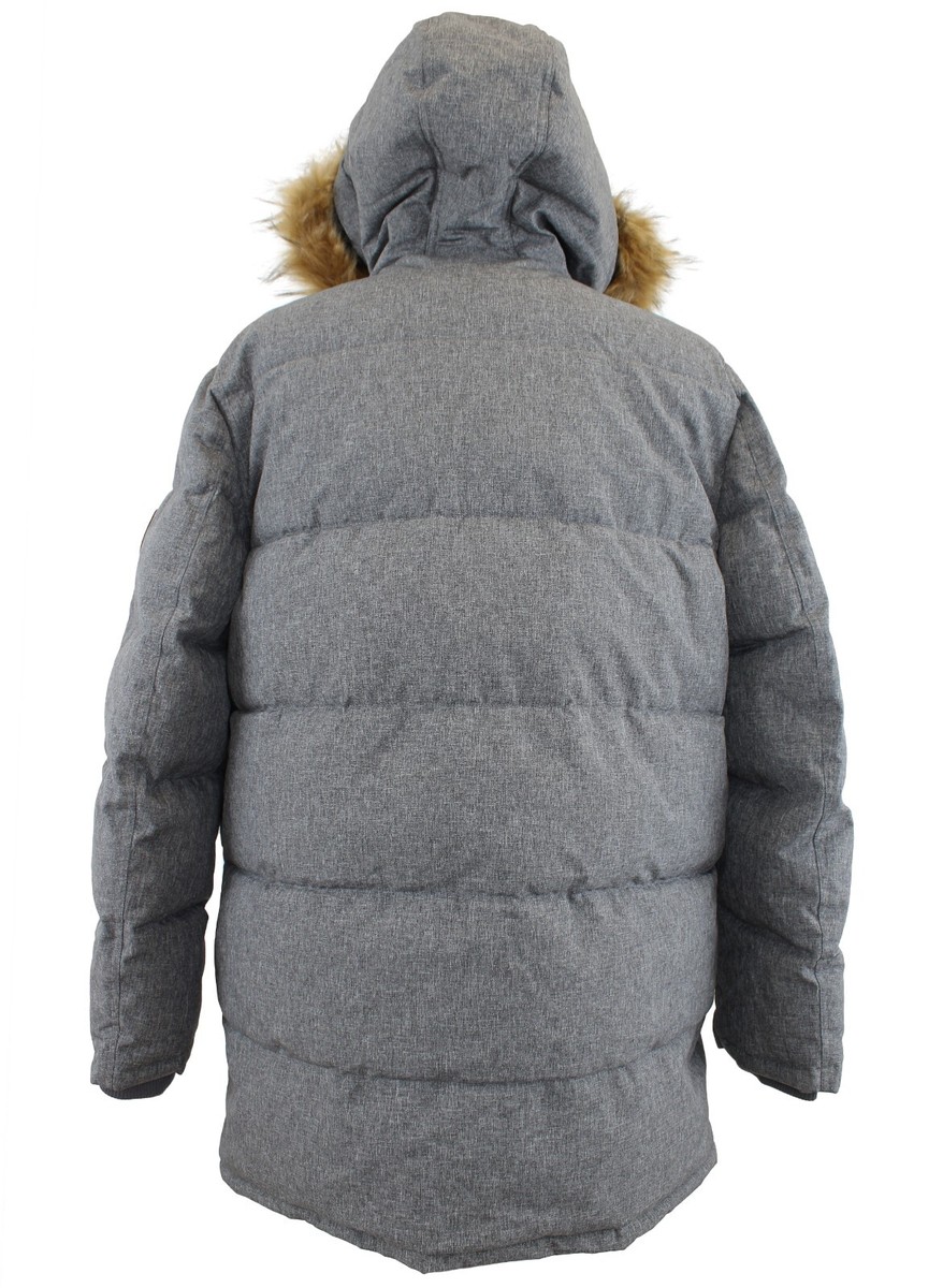 グレー1枚 Tommy Hilfiger Men's Snorkel Coat Hooded Heavyweight Mid-Length