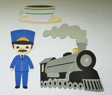 Polar Express Conductor Train Hot Chocolate Die Cut Scrapbook Embellishment