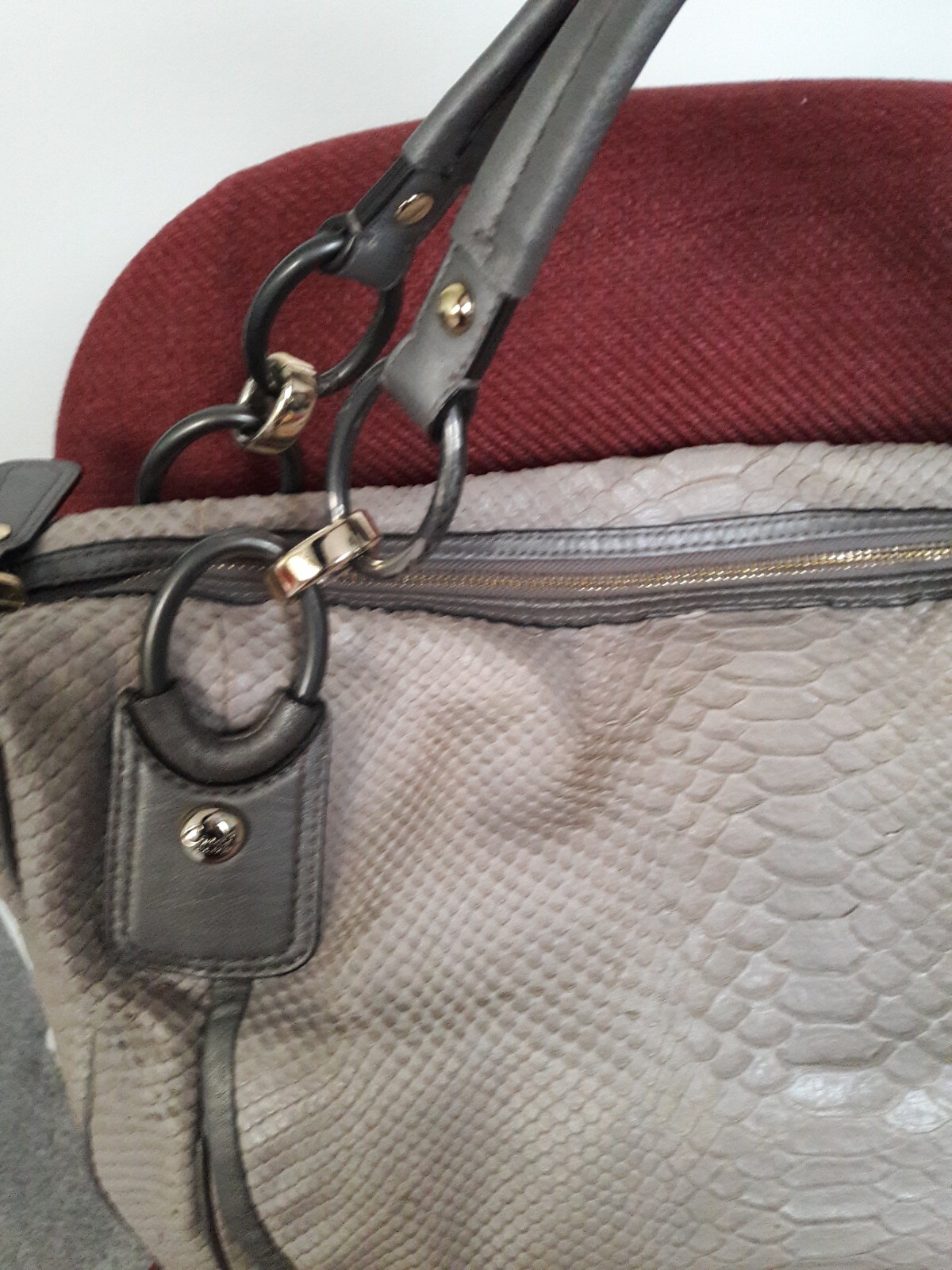 AUTH COACH EMB SNAKE/PYTHON LEATHER LARGE SATCHEL… - image 6