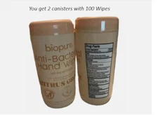 Lot of 2 Biopure Anti-Bacterial Hand Wipes Citrus Grove 100 ct  *SPECIAL*