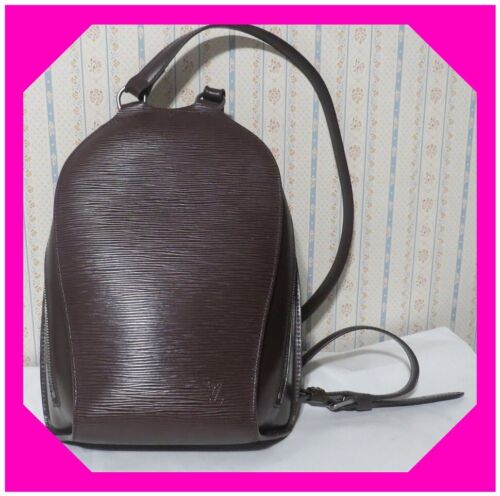 LOUIS VUITTON Mabillon Backpack EPI DARK BROWN Leather Bag Preloved