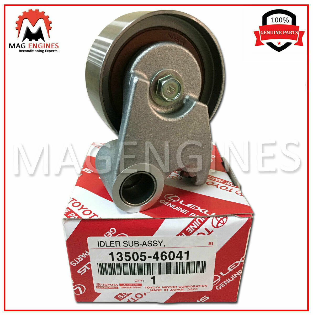 T.M.O 1350546041 Genuine Toyota IDLER SUB-ASSY, TIMING BELT, NO.1