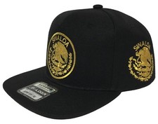 SINALOA MEXICO BASEBALL HAT CON 2 LOGOS GORRA FEDERAL BLACK SNAP BACK