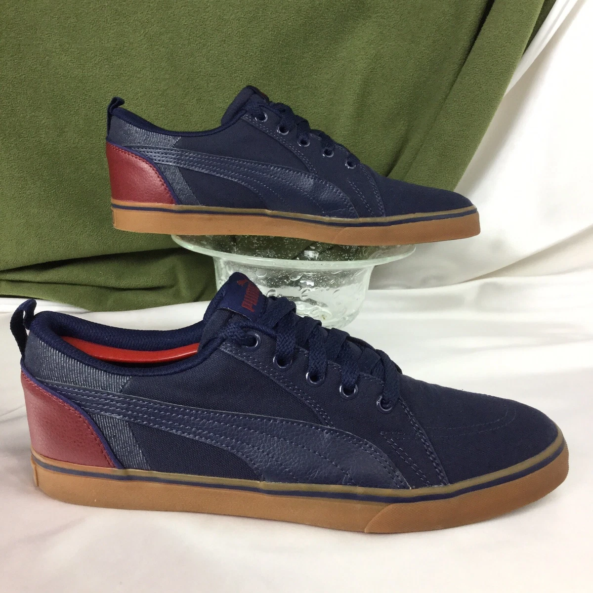 PUMA BRIDGER SD Blue Red Gum SB Canvas Leather Skate shoe sneaker 43 men 10