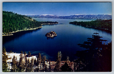 Lake Tahoe Emerald Bay Berkeley CA Scenic View Vintage Postcard