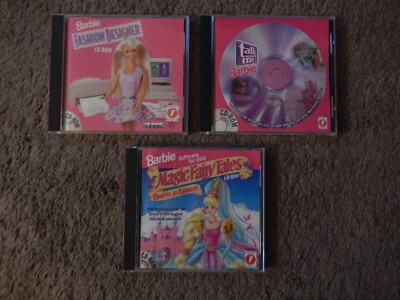 Lot of 3 Barbie PC CD Rom Games Fashion Designer. Rapunzel, Talk With Me