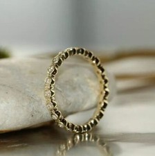 0.50Ct Lab Created Diamond Eternity Wedding Stacking Ring 14K Yellow Gold Plated