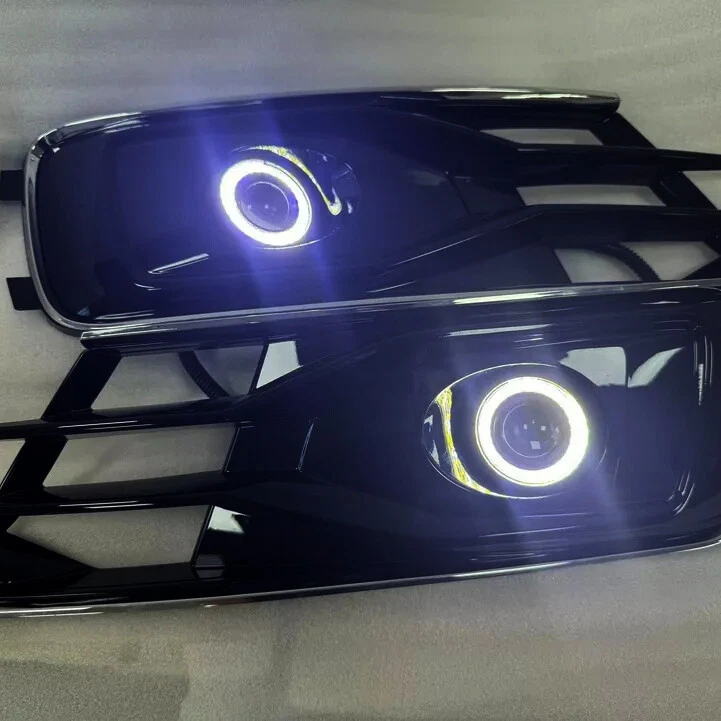 Luz antiniebla LED DRL anillos de ojo de ángel bisel de parachoques para Audi A6 C7 2016-2018 Foto 3 de 4