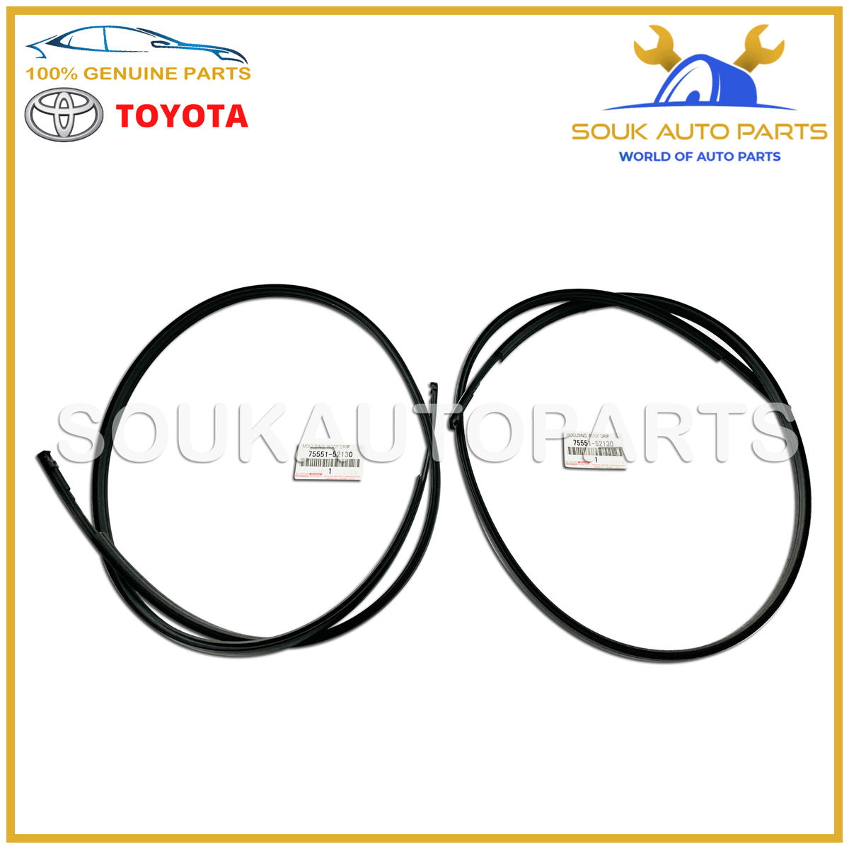 75551-52130 Genuine Toyota MOULDING SET (2 Pcs), ROOF DRIP SIDE RH