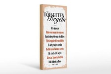 Holzschild Spruch lustig Toiletten Regeln 10x27 cm Geschenk Schild