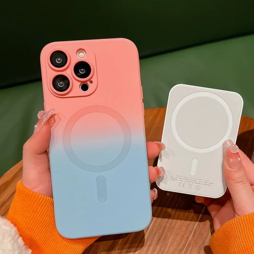 Case For iPhone 16 15 14 Pro Max 13 12 Magsafe Gradient Magnetic Silicone Cover - Picture 3 of 19