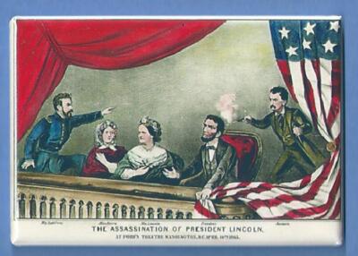 JOHN WILKES BOOTH *2X3 FRIDGE MAGNET* ACTOR ASSASSINATION OF ABRAHAM LINCOLN GUN