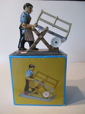 VINTAGE WILESCO STEAM POWERED CARPENTER WITH ORIGINAL BOX