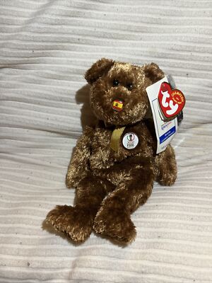 Ty Beanie Baby Bear FIFA World Cup 2002 Retired - Spain