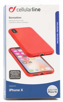 Schutzhülle Sensation Apple iPhone X XS Handy Cellularline Cover Tasche rot 546