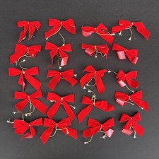 20 Red Velvet Christmas Holiday Bow Decorations Tree Decor Gold Red