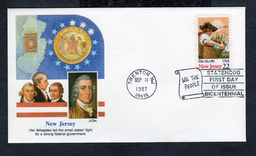 1987 Stamp #2338 New Jersey Statehood FDC Fleetwood