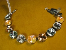 MARIANA BRACELET SWAROVSKI CRYSTALS TENNIS BEADS SS PL CLEAR AMBER BLUE Gift