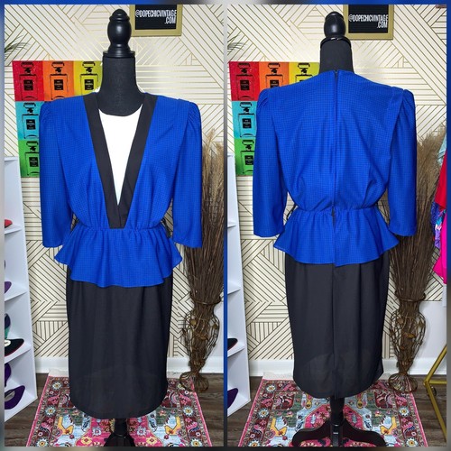 Vintage 80's JUST DUCKY Peplum Dress