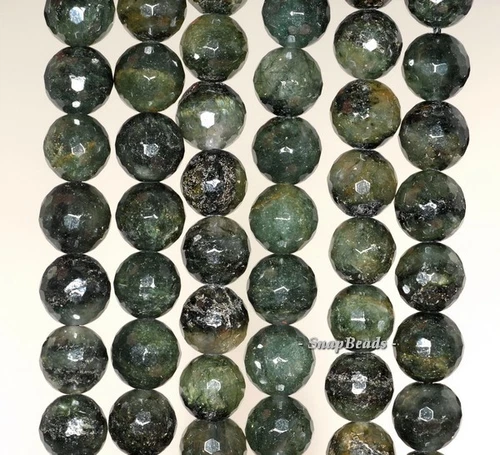 CUENTAS SUELTAS REDONDAS FACETADAS PIEDRAS PRECIOSAS CUARZO RUTILO VERDE 8 MM 7,5 pulgadas - Imagen 2 de 3