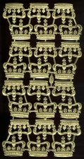 German Dresden Scrap Die Cut Gold Paper Crowns Lg. Victorian Crafts