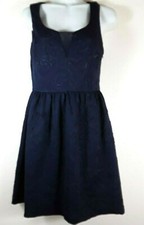 Guess Women’s Sz 4 Navy Blue Fit & Flare Stretch Sleeveless Dress Tunic LIned