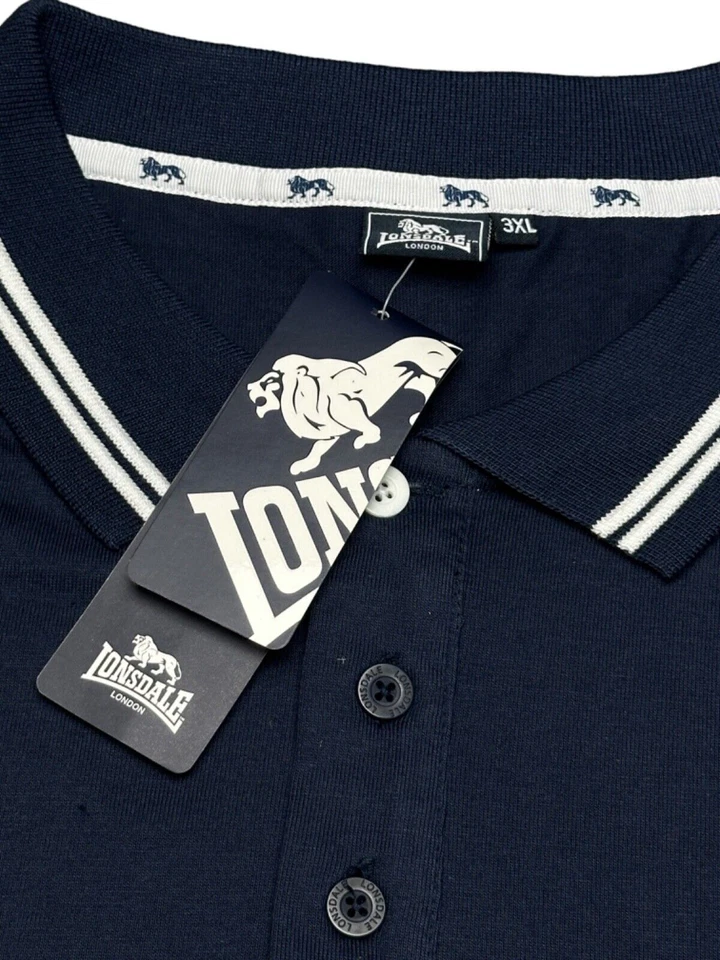 LONSDALE T-Shirt Size 3XL Navy Blue Cotton NEW Mens Stretch Top RRP £22.99 - Image 3 of 4